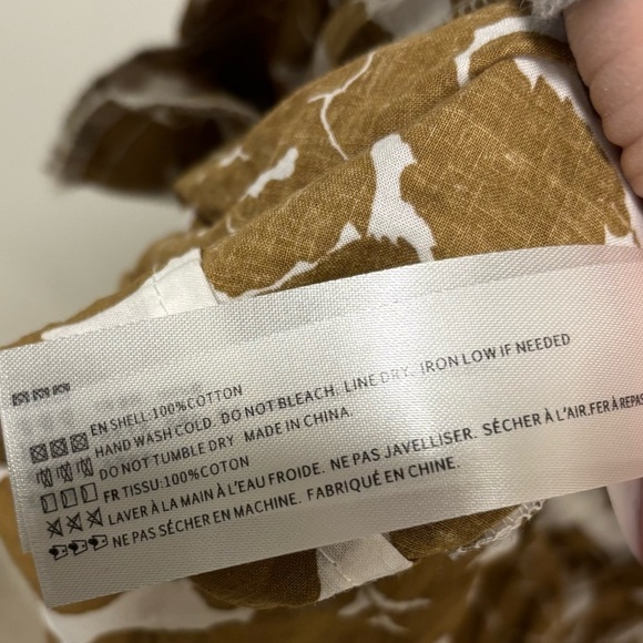 En Saison Brown White Floral Print Babydoll Long Sleeve Short Mini Dress Ruffles - Picture 12 of 13